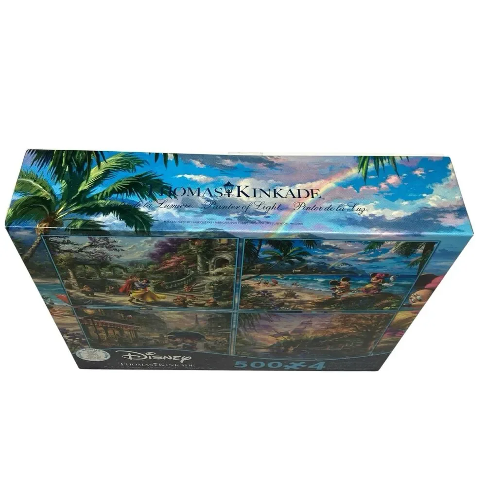 Disney Snow White Puzzle Set 4x500 Piece Thomas Kinkade Pocahontas Mickey Ceaco